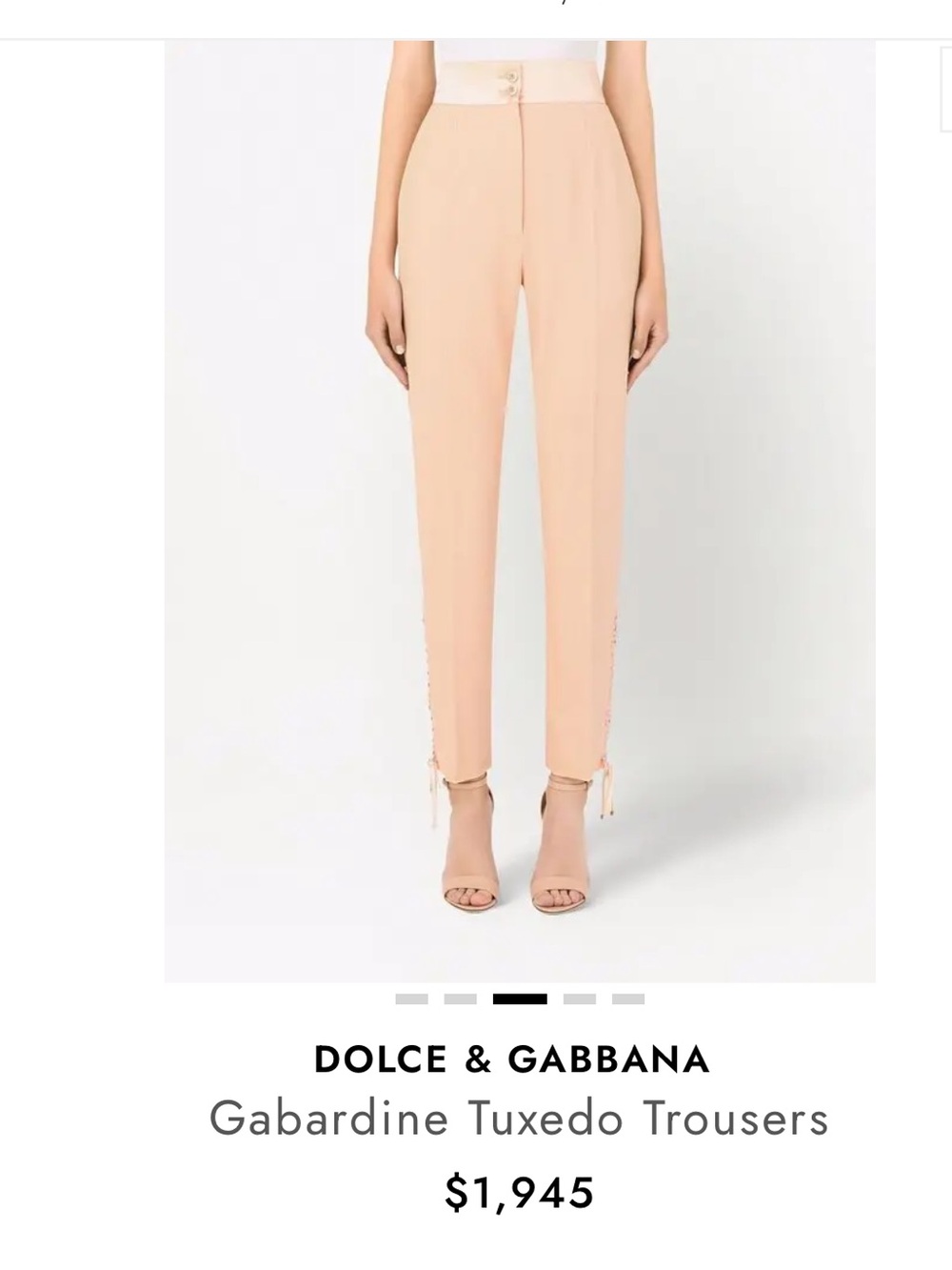 Dolce & Gabbana Peach Cropped Gabardine Trousers